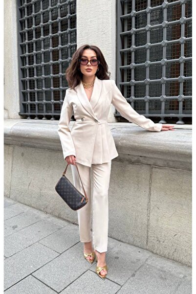STMT BUTİK Women S Blazer Jacket & Pants Set - Reflect Your Style with Stylish Details