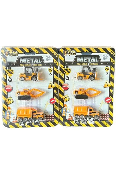 FEN TOYS مجموعة البناء لعبة صغيرة لشاحنة الرمل المعدنية ورافعة شوكية (ركوب 6)