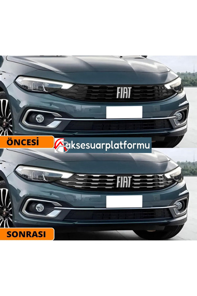 CarEste FİAT EGEA SDN / HB KROM ÖN PANJUR DİAMOND MODEL 8 PARÇA 2020 VE ÜZERİ