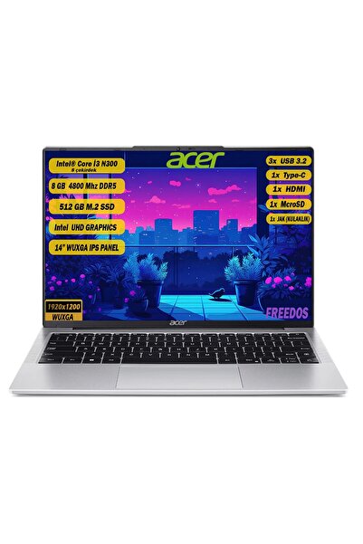ACER Aspire Lite AL14-31P-39KN NX.KS9EY.002 i3-N300 8 GB 512 GB SSD 14