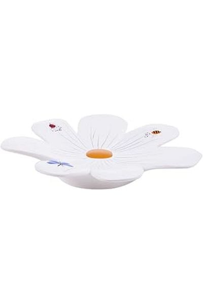 Bosphorus White Soap Dish Floral Polyressin Model