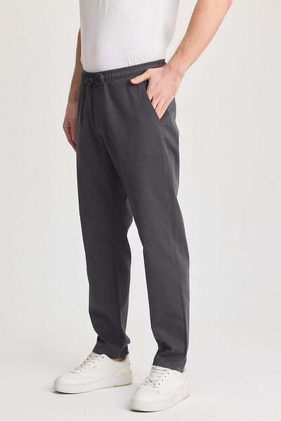 TheSeason Men's Gray Color Elastic Waist Quality Relaxed Cut Jogger Pants