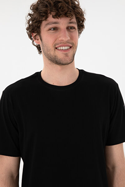 U.S. Polo Assn. Erkek Regular Fit Bisiklet Yaka Siyah Basic Tişört 50305985-VR046