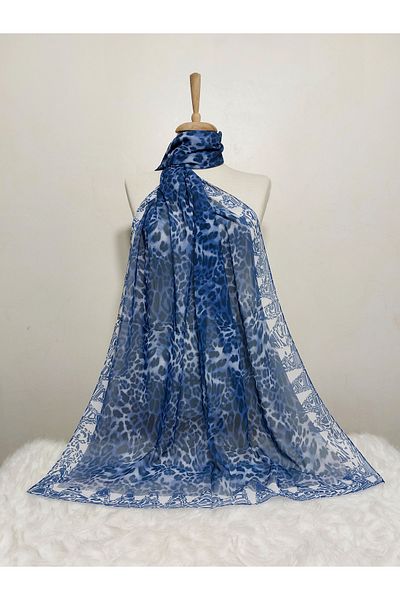 REMOMODA 180x70 cm șal leopard din șifon cu model