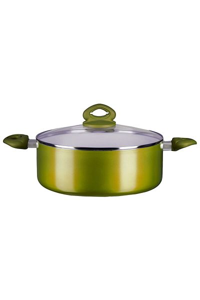 Hausberg Oala Ceramica Cu Capac Hb-h714ga, Manere Silicon, 4 L, 24x10.2 Cm, Galben