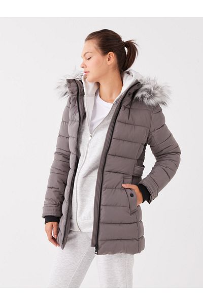 LC Waikiki Dámský kabát s kapucí Puffer