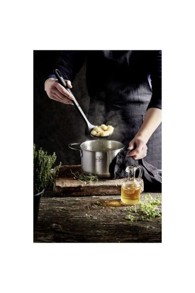 BALLARİNİ Ballarini 4 Piece Silicone Colander Spoon Spatula Serving Set Black