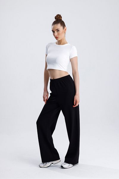 FV High Waist Twill Summer Loose Wide Leg Palazzo Trousers