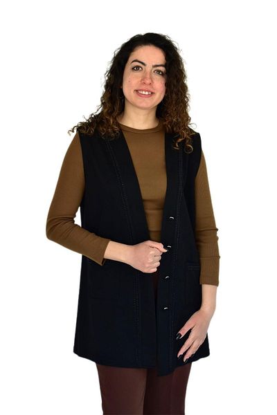 Nazal Women's Mother Seasonal Buttoned Pocket Vest Bgl-St04314