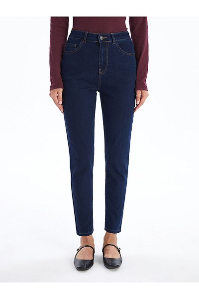 LC Waikiki Pantaloni de damă Lcwk cu talie înaltă, slim Mom