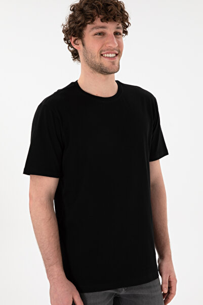 U.S. Polo Assn. Erkek Regular Fit Bisiklet Yaka Siyah Basic Tişört 50305985-VR046