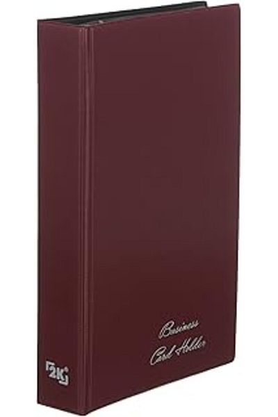 Mu Art Ahşap 2K 239 4 Rows, 12 Leaves, 96 Card Holders, Business Card Holder with Mechanism and A-Z Indexes, Black/Navy Blue/Bord