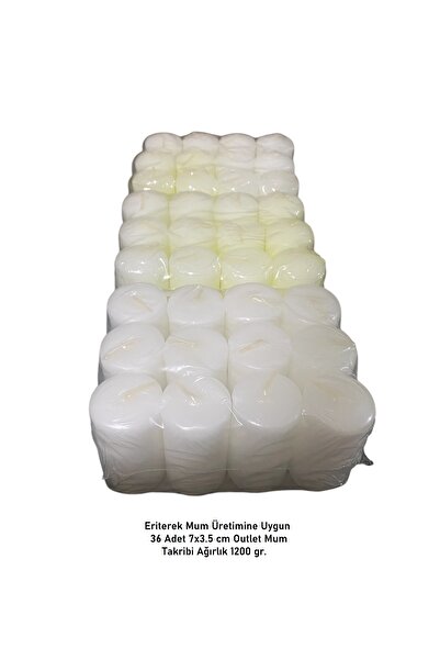 EkoStore Eritmelik Outlet Mum 1200 Gr. Beyaz Renk Geri Dönüştürülebilir
