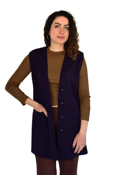 Nazal Women's Mother Seasonal Buttoned Pocket Vest Bgl-St04314
