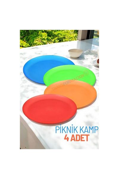 ModaCar Hvt ®   Plate Set Camping Picnic Plate 4 Pcs