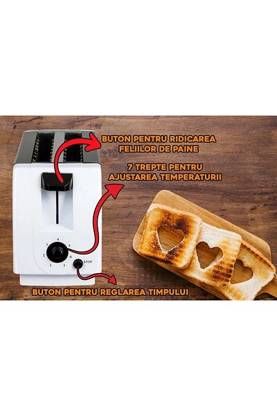 Hausberg Topinkovač HB-150NG, 750 W, 7 nastavení, 2 plátky, automatické vypnutí, černobílý
