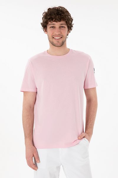 U.S. Polo Assn. Men's Regular Fit Crew Neck Light Pink Basic T-Shirt 50305985-Vr078