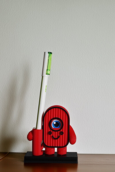 Home Κόκκινη θήκη για στυλό που κλείνει τα μάτια - Στρογγυλή