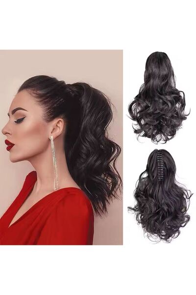 Suzan Peruk Postiş Mandallı Tokalı At kuyruğu - Topuz yapılabilir Gerçek saç ...