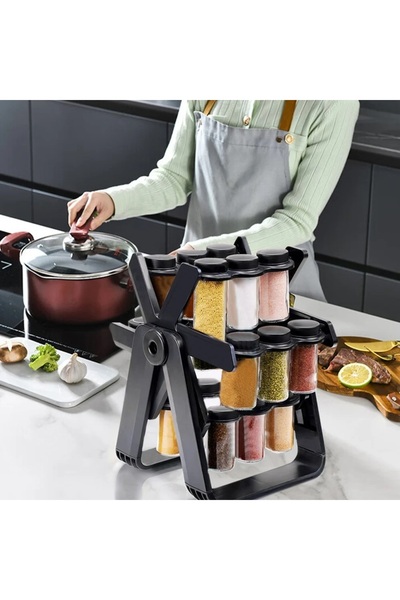 Denx Spice Organizer Contains 18 Glass Jars of 100ml