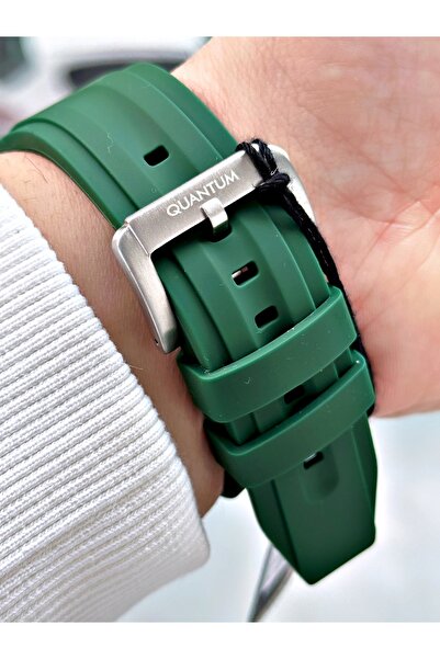 Quantum Fonksiyonlu Yeşil Renk 10 Atm Su Geçirmez Çelik Kasa Erkek Kol Saati 1097.375