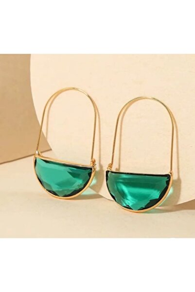 Punky Store Yeşil Bohem Altın  Kaplama Küpe