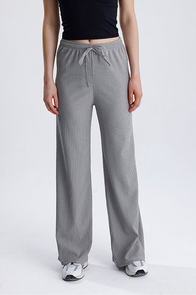 FVTEKSTİL Women's Elastic Waist Palazzo Pants