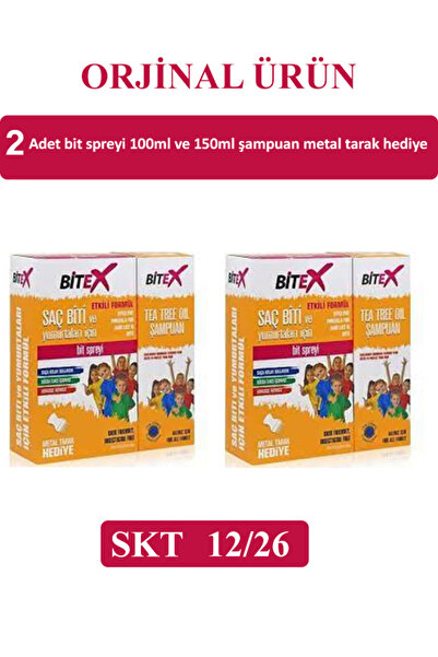 Bitex bit spreyi 100ml ve 150ml şampuan metal tarak hediye 2 ADET