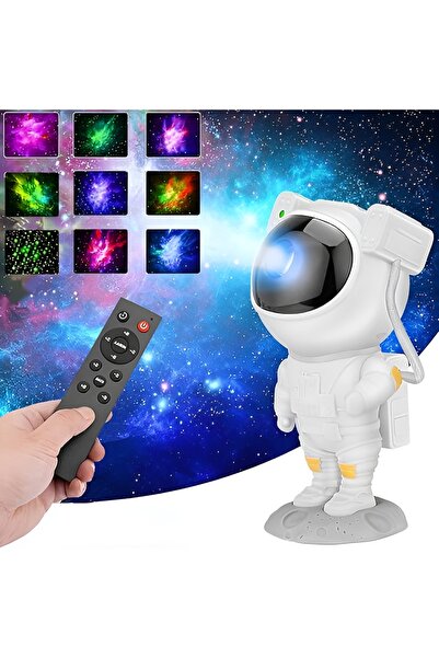 Wolawood Astronot Projektör Lamba Yıldız Galaksi LED Projeksiyon USB Uzay Tem...