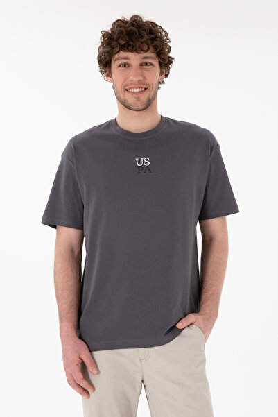 U.S. Polo Assn. Erkek Comfort Fit Bisiklet Yaka Antrasit Tişört 50306450-VR006
