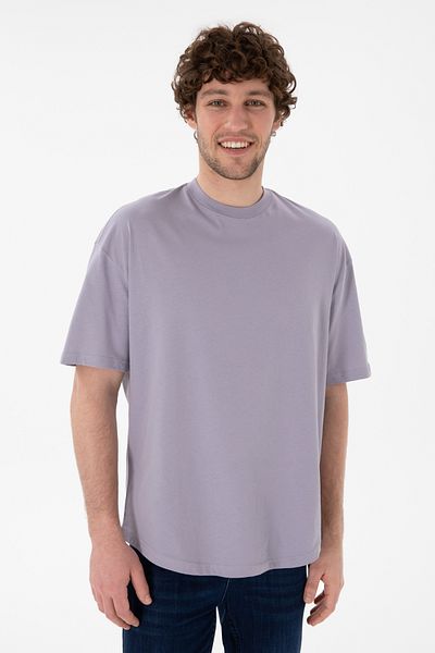 U.S. Polo Assn. Men's Long Fit Crew Neck Gray Basic T-Shirt 50305988-Vr024