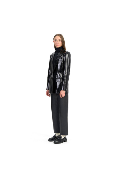 Desa Siyah Kadın Blazer Deri Ceket