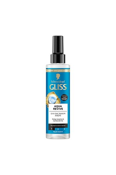 Gliss Aqua Revive Moisturizing Liquid Hair Care Cream - with Hyaluron and Seaweed Extract 200 ml