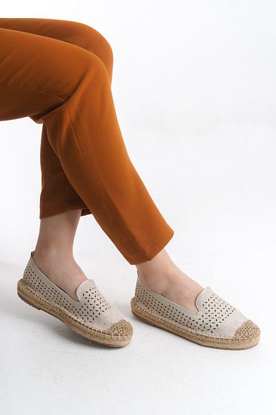 MARSEDO Espadrile de damă - Toc plat, detaliu în piatră și pantofi Lola în stil casual