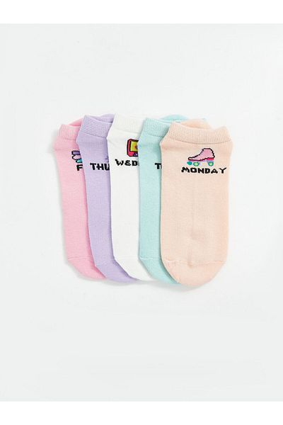 LC Waikiki New Season Patterned Girls' Booties Socks 5-Piece - S58768Z4