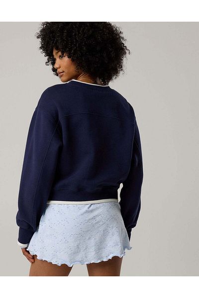AMERICAN EAGLE OFFLINE By Aerie Cloud Fleece V-Neck Crew Sweatshirt