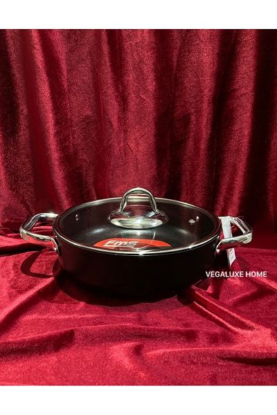 FMS Karam Titanium Flattened 24 cm Rice and Stuffing Pot Induction 4mm