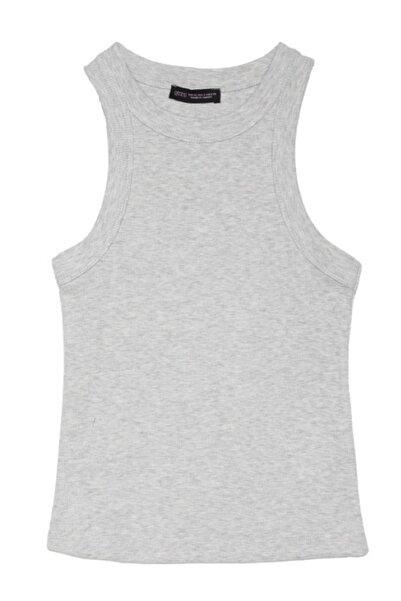 Quzu Halter Neck Basic Ribbed Tank Top