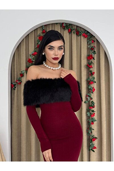 Modayakamoz Bestia Strapless Feather Detailed Dress