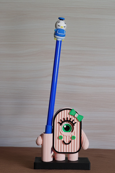 Home Θήκη για στυλό που κλείνει τα μάτια ροζ - Στρογγυλή