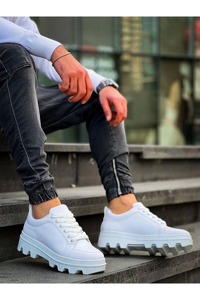 KAZAX Kb-056 Kuback White Skin White High Sole Casual Sneakers