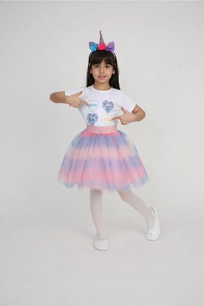Nacar Girl 0-24 Bear Tshirt and Skirt Set