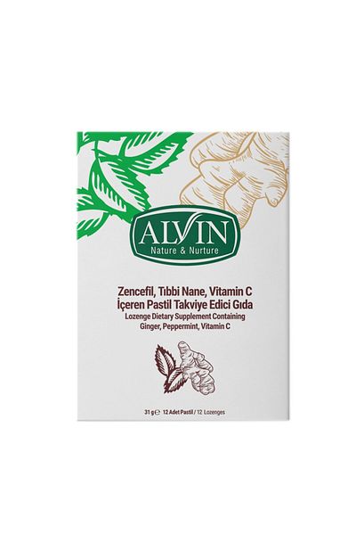 MATMEL Alvin Pastil Ginger Medical Mint Vitamin C 12S 31 g