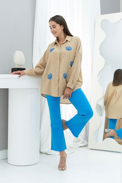modaserdem Mink Seashell Patterned Shirt