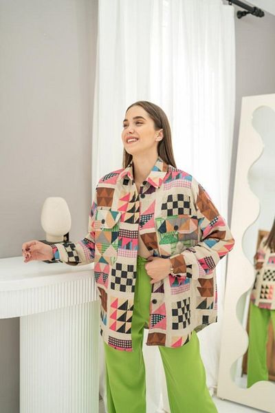modaserdem Fuchsia Patterned Quilted Pocket Shirt