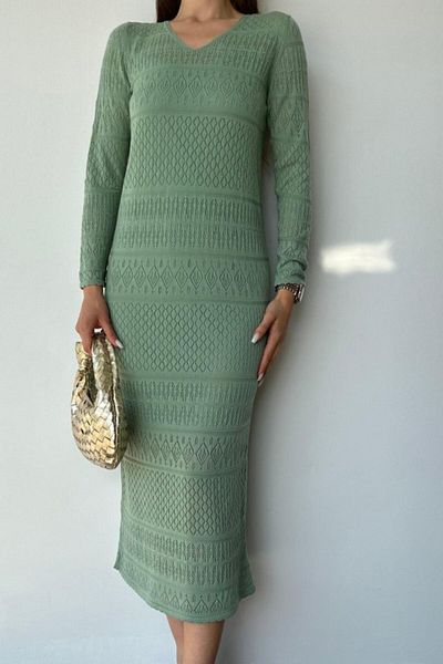 modaserdem Mint Lined Knitwear Dress