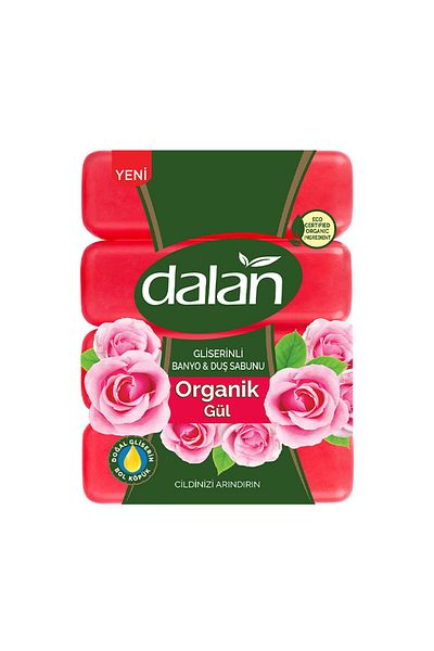 Dalan Organic Rose Glycerin Bath & Shower Soap 4X150 g