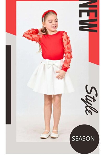 YCN TEKSTİL طقم بناتي قطعتين (تنورة، قطن ممشط)