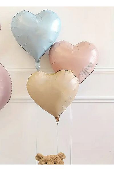 Partifabrik Retro Satin Color 3Pcs Heart Balloon