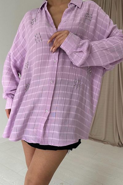Simala Lilac Plaid Classic Shirt